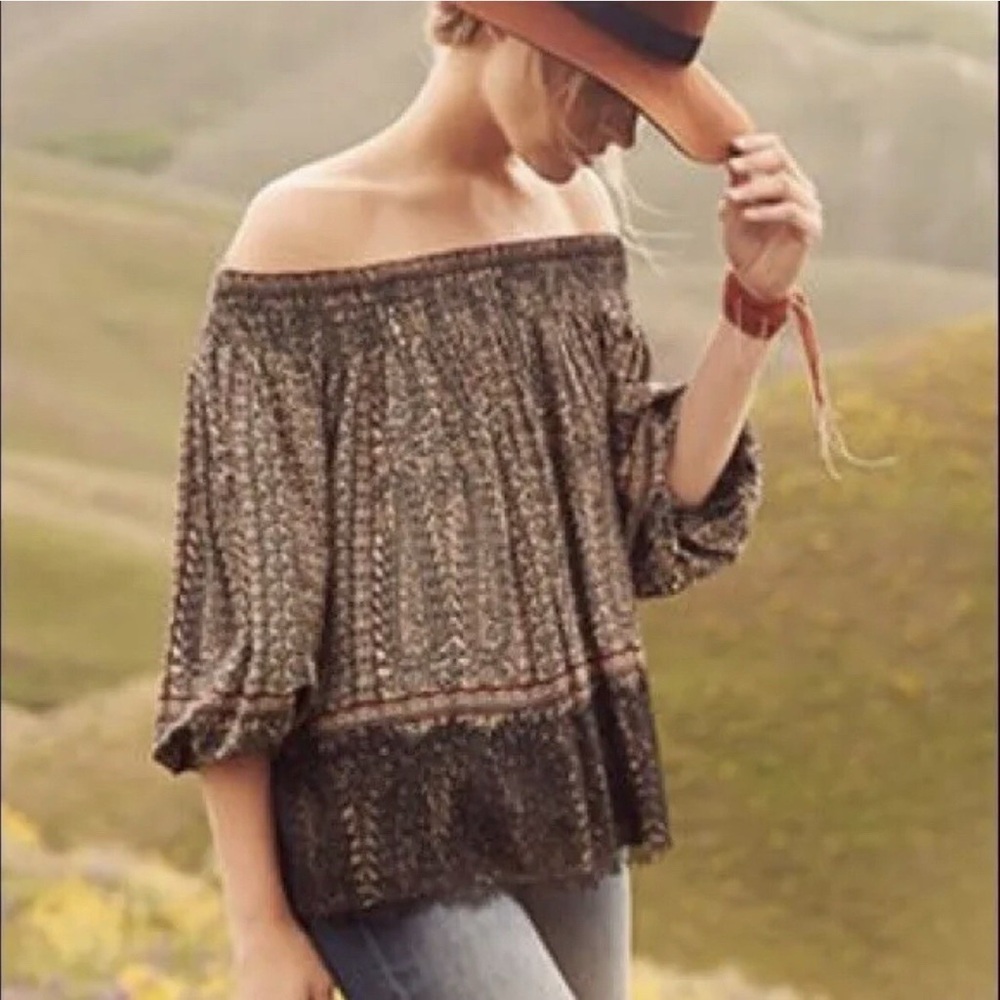EUC Anthropologie Vanessa Virginia Augusta Bohemian Women's Off-Shoulder Top